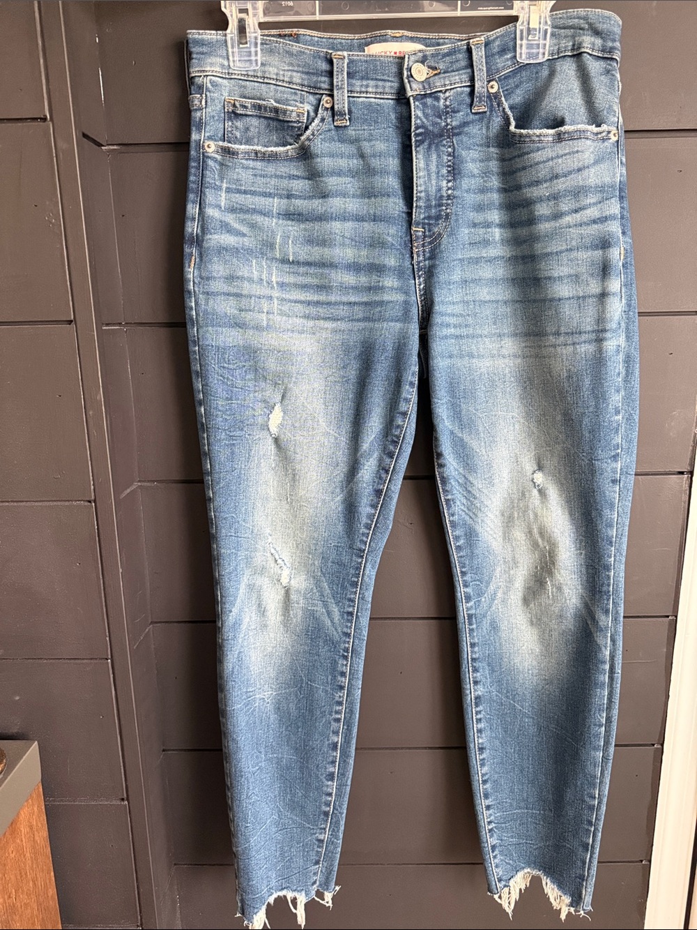 Lucky Brand Blue Cropped Distressed Jeans - Picture 4 of 9
